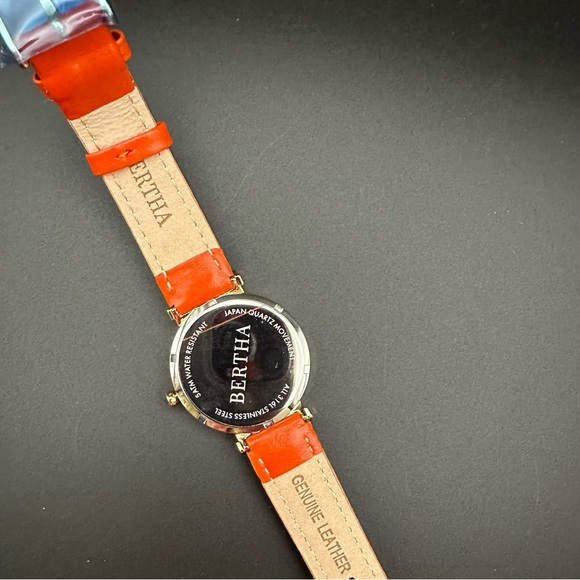 Bertha Mother of Pearl Hummingbird Watch - Emily Style w/ Leather Band - Picture 5 of 9